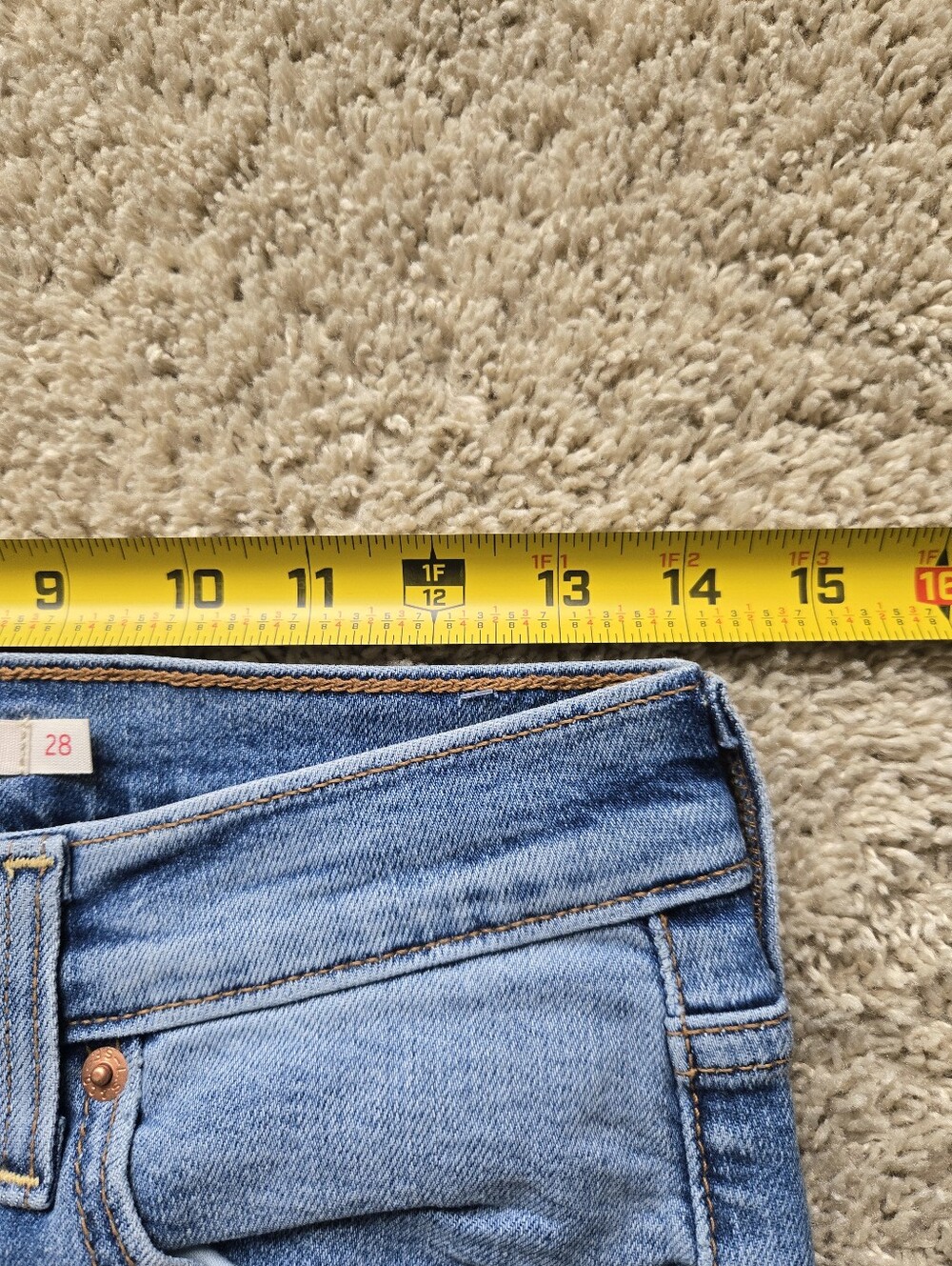 Levis Ribcage Bell Jeans Womens 28 Blue High Rise Flare - Picture 9 of 10